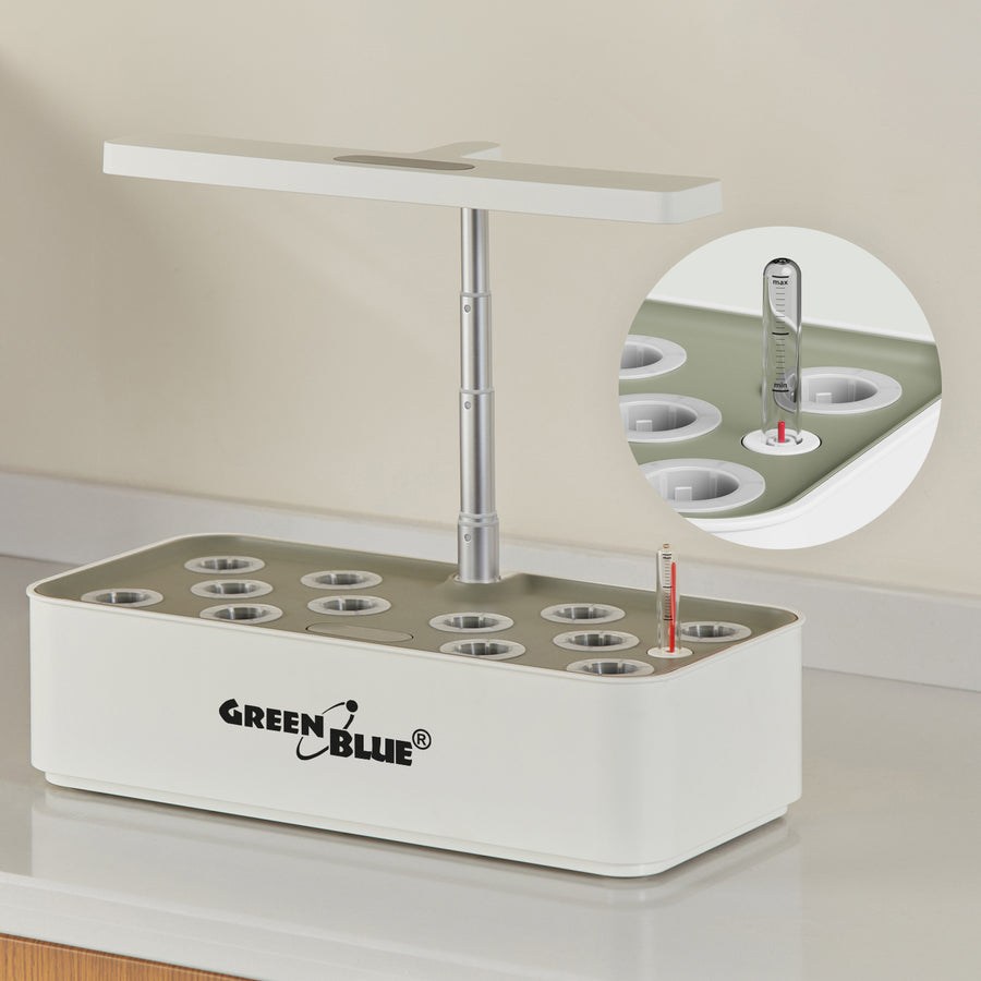 GreenBlue Intelligent odlingssystem för inomhusväxter, SMART kruka, 4L kapacitet, för 12 växter, fullspektrum LED, GB133