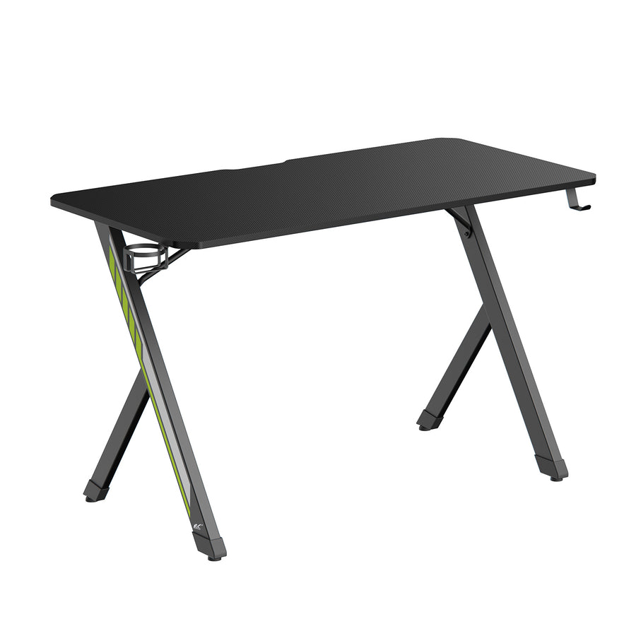 NanoRS gamingbord, svart, med hörlurs- och mugghållare, max. 75kg, mått 1200x600x750mm, RS101