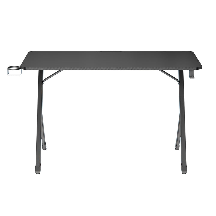 NanoRS gamingbord, svart, med hörlurs- och mugghållare, max. 75kg, mått 1200x600x750mm, RS101