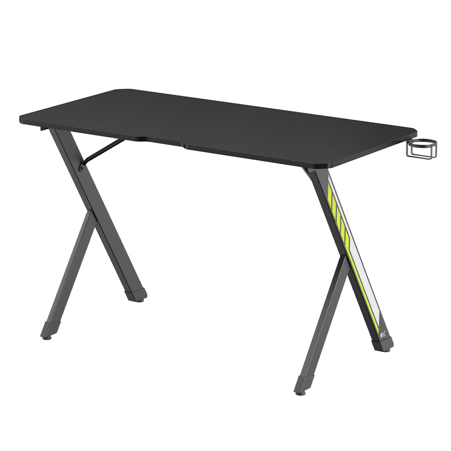 NanoRS gamingbord, svart, med hörlurs- och mugghållare, max. 75kg, mått 1200x600x750mm, RS101