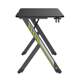 NanoRS gamingbord, svart, med hörlurs- och mugghållare, max. 75kg, mått 1200x600x750mm, RS101