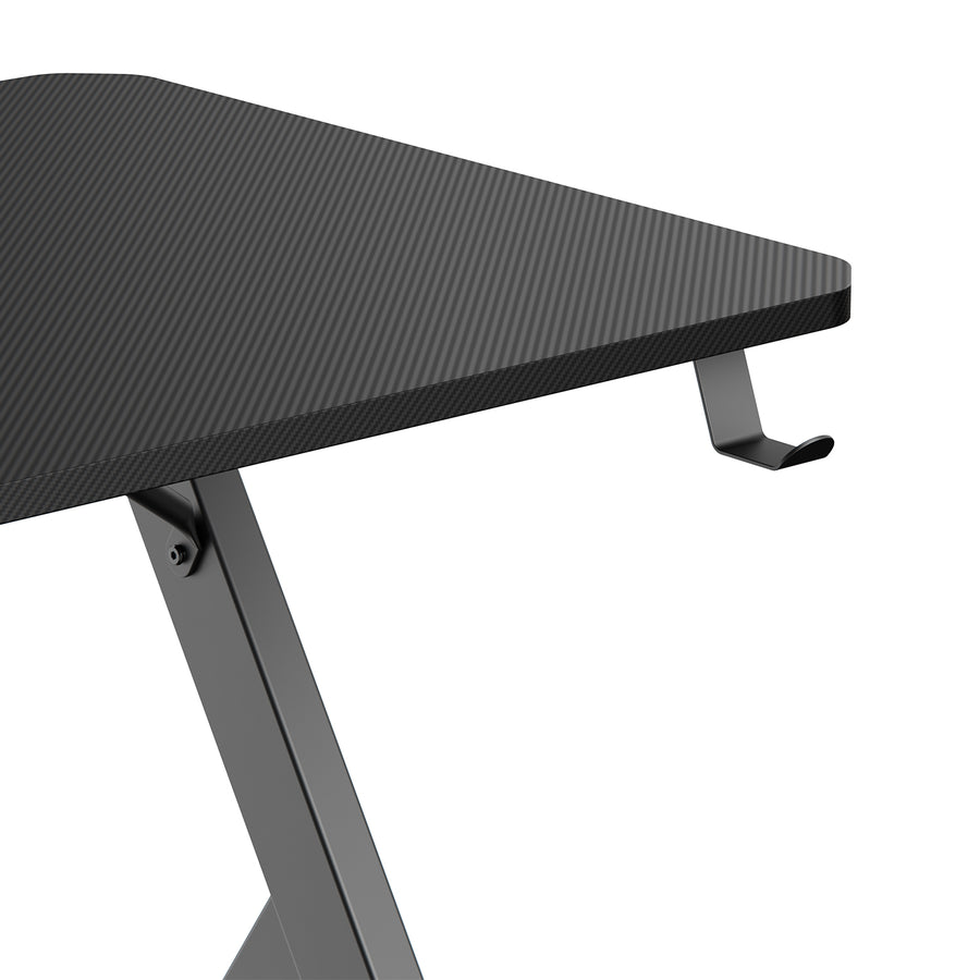 NanoRS gamingbord, svart, med hörlurs- och mugghållare, max. 75kg, mått 1200x600x750mm, RS101