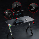 NanoRS gamingbord, svart, med hörlurs- och mugghållare, max. 75kg, mått 1200x600x750mm, RS101