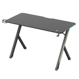 NanoRS gaming desk, svart, med hörlurs- och mugghållare, RGB-bakgrundsbelysning, max. 75kg, mått 1200x600x750mm, RS102