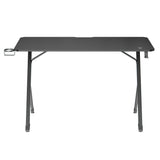 NanoRS gaming desk, svart, med hörlurs- och mugghållare, RGB-bakgrundsbelysning, max. 75kg, mått 1200x600x750mm, RS102