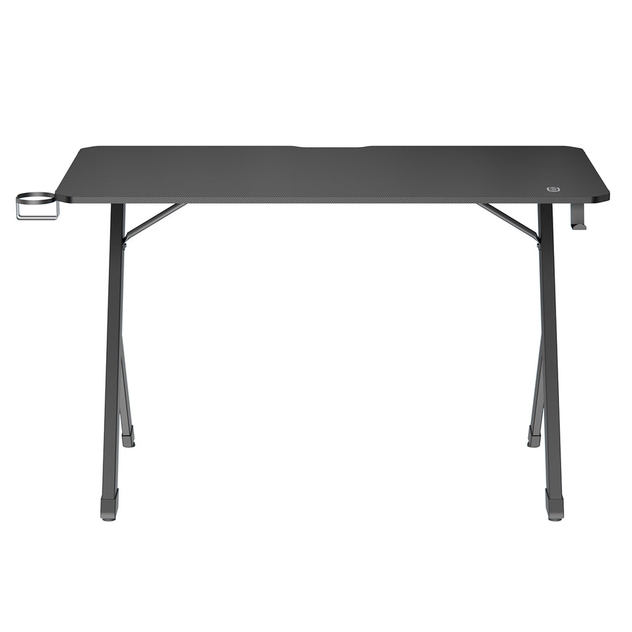NanoRS gaming desk, svart, med hörlurs- och mugghållare, RGB-bakgrundsbelysning, max. 75kg, mått 1200x600x750mm, RS102