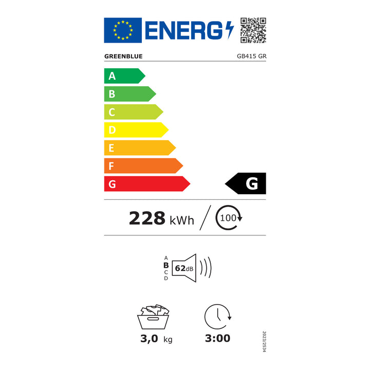 GreenBlue elektrisk torktumlare, 3 kg last, GB415 GR