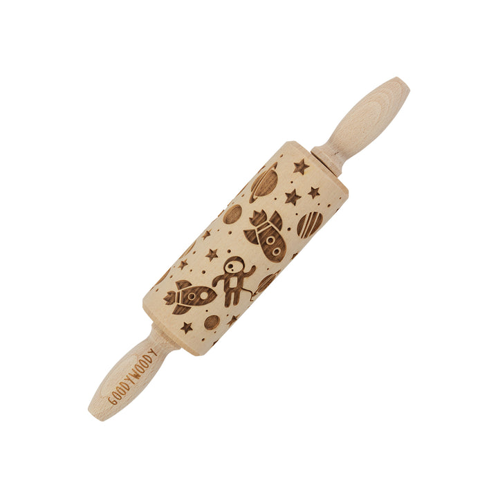 Goody Woody graverad tårtroller, 23,5 cm, bokträ, kosmosdesign