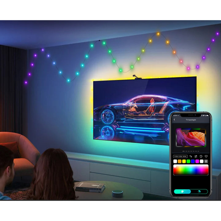 Rabalux utomhusbelysning, RGB LED-slinga, IP44, Wi-Fi, Bluetooth, Biri