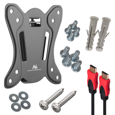 Maclean TV-fäste, max VESA 100x100, 13-27", 25kg, MC-715A + HDMI 2.0-kabel 4K 3D UHD 1,8m koppar 48 bit