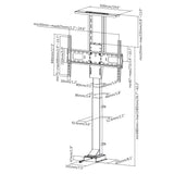 Elektrisk kabelförlängningsfäste Maclean, 37''-65''', VESA 600x400, max 50kg, MC-866 + HDMI 2.0 4K 3D UHD 1,8m KABEL 48 bit