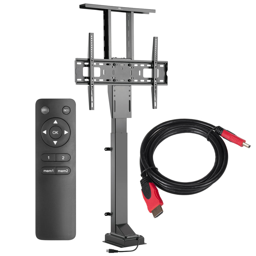 Elektrisk kabelförlängningsfäste Maclean, 37''-65''', VESA 600x400, max 50kg, MC-866 + HDMI 2.0 4K 3D UHD 1,8m KABEL 48 bit