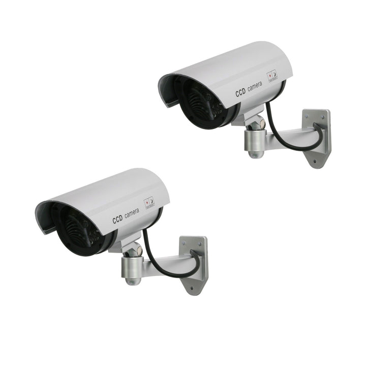Dummy-kamera med blinkande LED IR1100 S IR utomhus, silver, 2 st