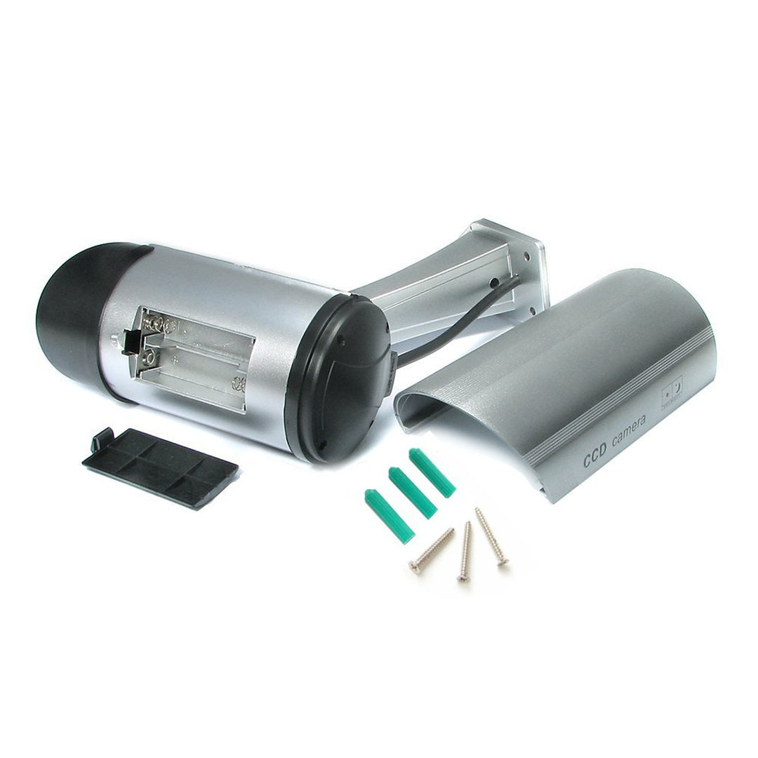Dummy-kamera med blinkande LED IR1100 S IR utomhus, silver, 4 st