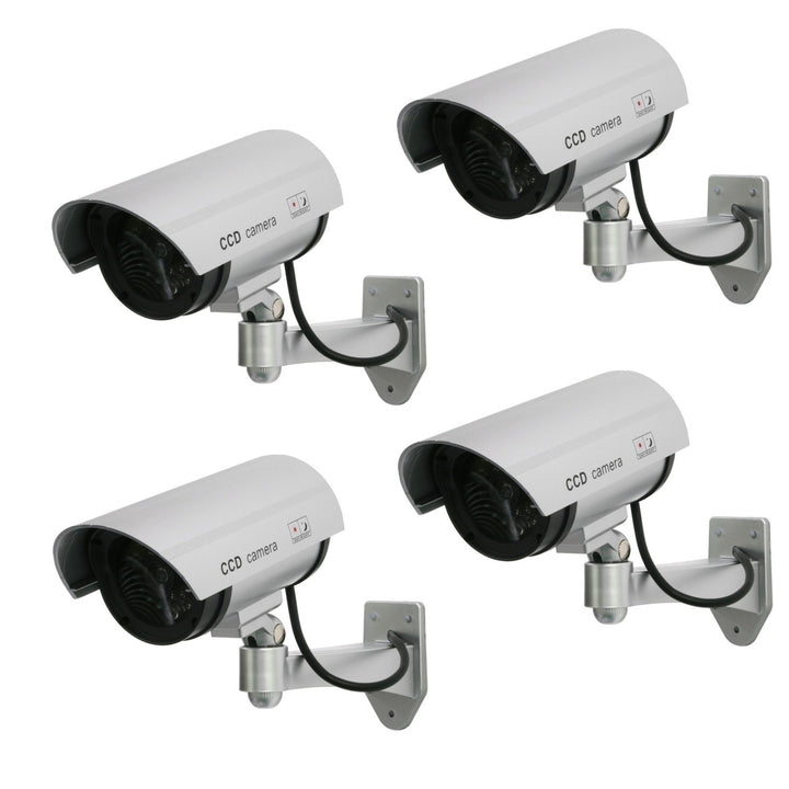 Dummy-kamera med blinkande LED IR1100 S IR utomhus, silver, 4 st