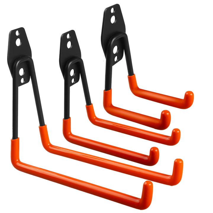 Garageväggfäste Maclean, för däck, trädgårdsredskap, stege, slangar. stål, maxlast 70 kg, MC-442 + MC-443 maxlast 50 kg + MC-444 maxlast 25 kg