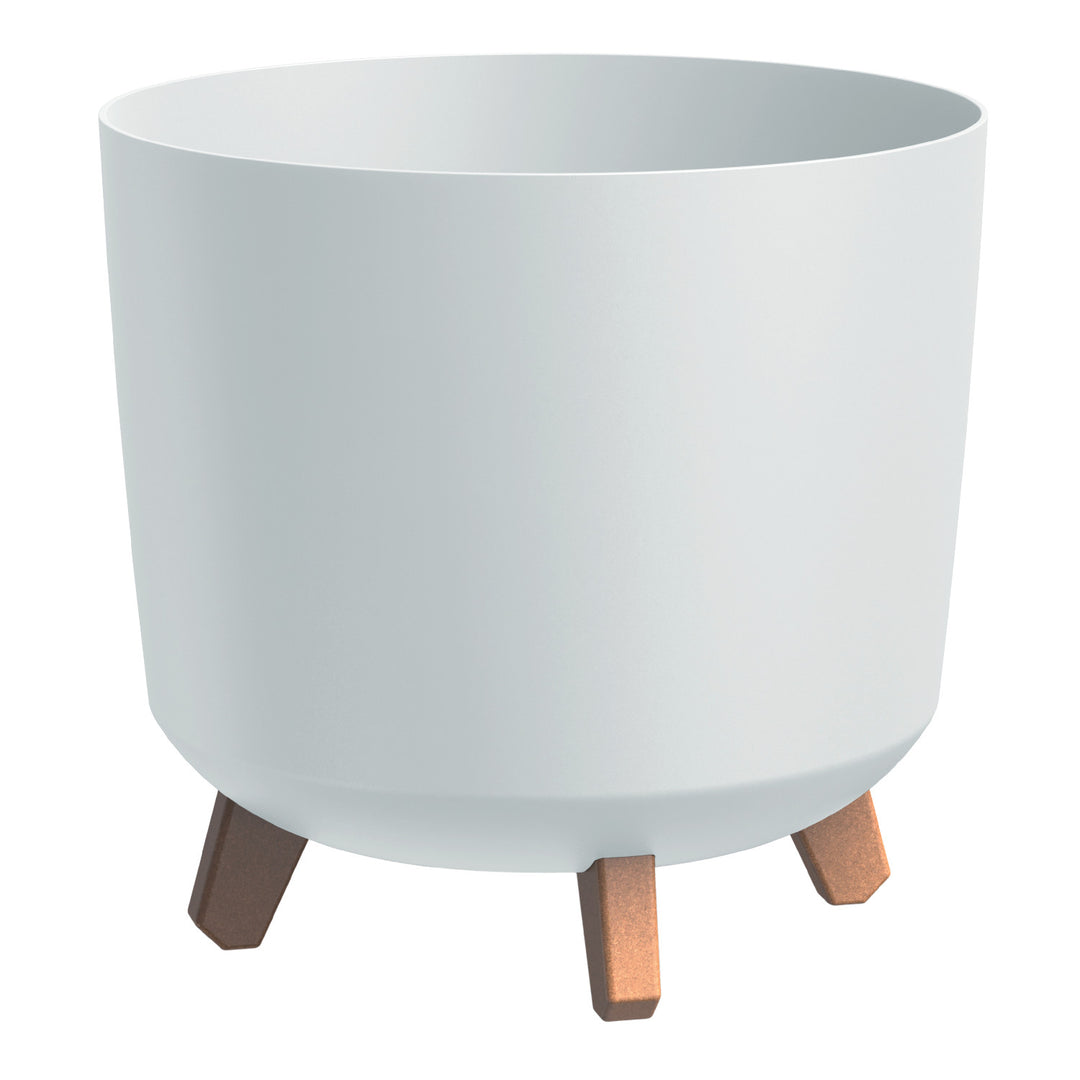 Blomkruka i Prosperplast, på ben, bevattningsinsats, höjd 28,5 cm, vit, Gracia Tubus, set om 2 st