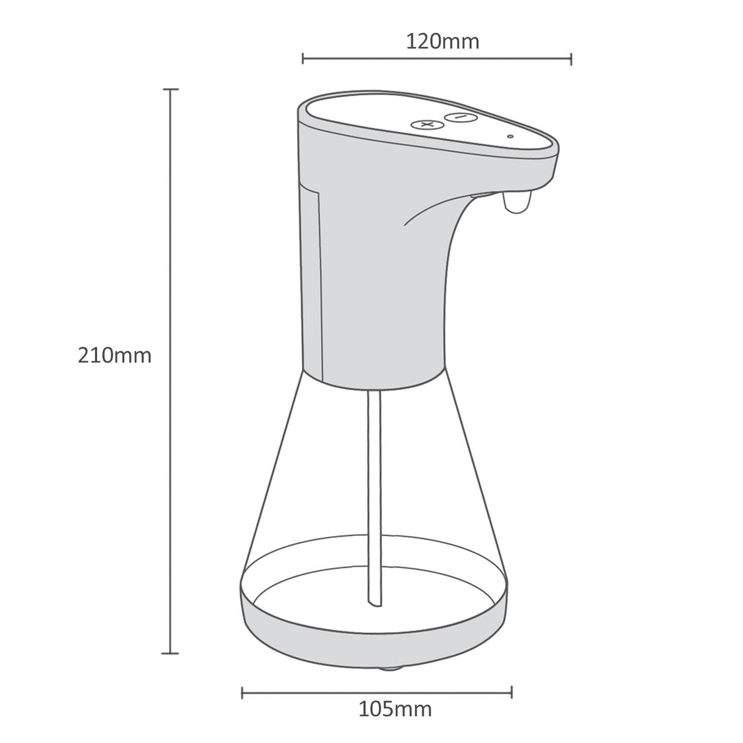 Promedix automatisk dispenser, dispenserbehållare för flytande tvål, desinfektionsvätskor, 480 ml, 4xAA PR-530 + 4x Varta Industrial LR6/AA R-06 batterier