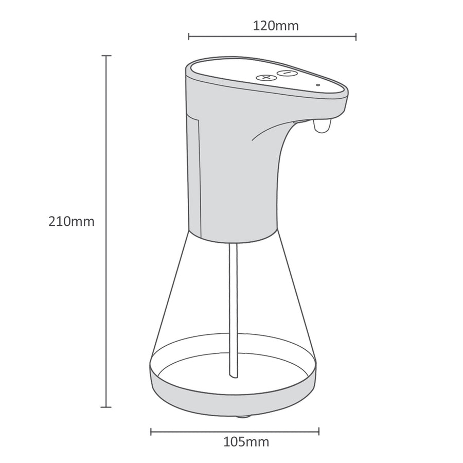 Promedix automatisk dispenser, dispenserbehållare för flytande tvål, desinfektionsvätskor, 480 ml, 4xAA PR-530 + 4x Varta Industrial LR6/AA R-06 batterier