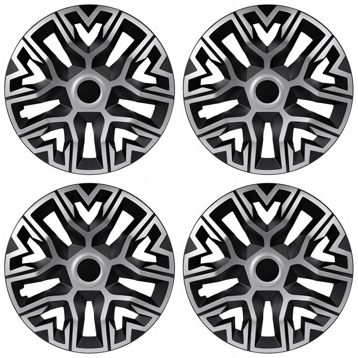 Universal navkapslar 14'' NRM The Best Bicolor silver/svart 4 st