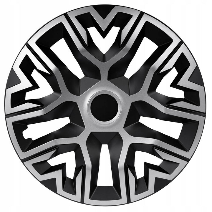 NRM The Best Bicolor silver/svart universal navkapslar 15'' 4 st