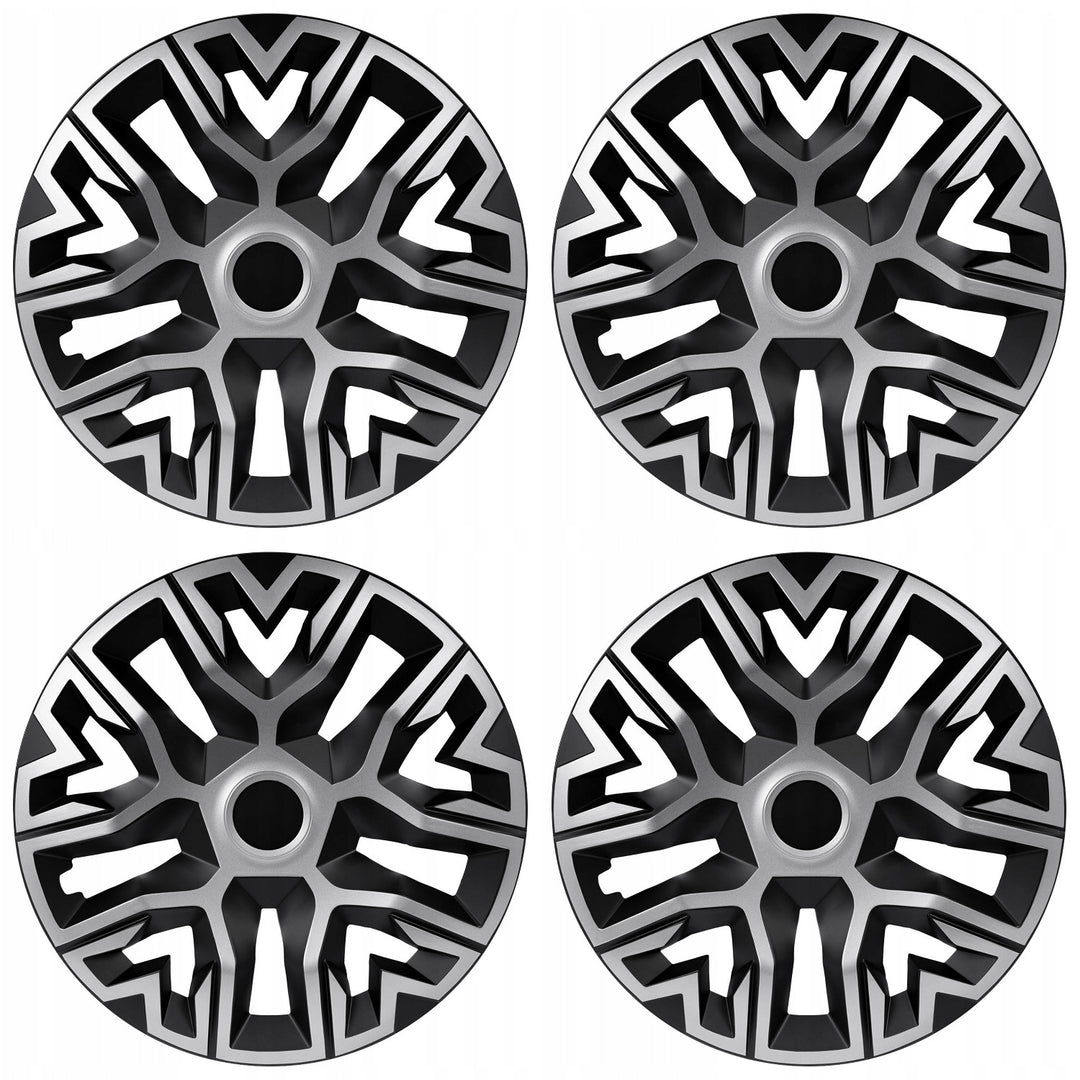 Universal navkapslar 16'' NRM The Best Bicolor silver/svart 4 st