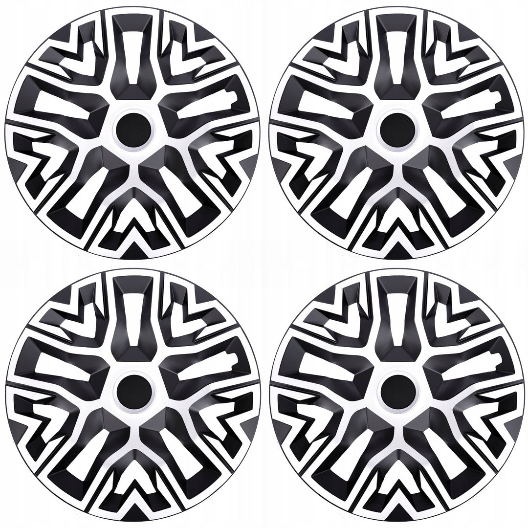 NRM The Best Bicolor vit och svart universal navkapslar 15'' 4 st