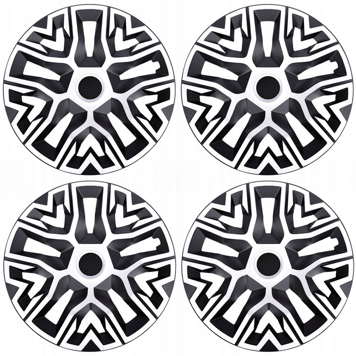 NRM The Best Bicolor vit och svart universal navkapslar 15'' 4 st