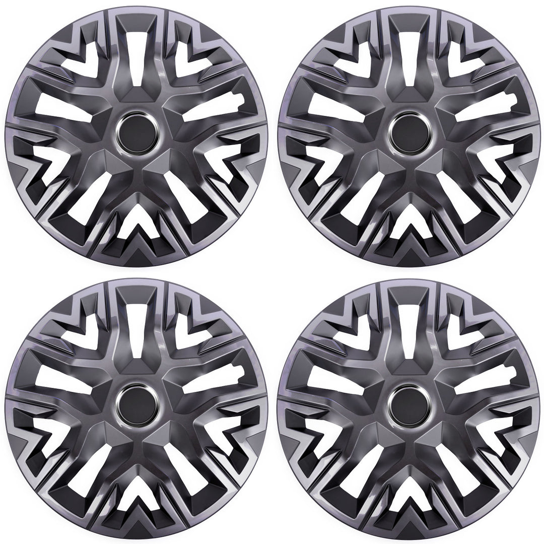 NRM Perfecto 15'' universal navkapslar grafitlackerade 4 st