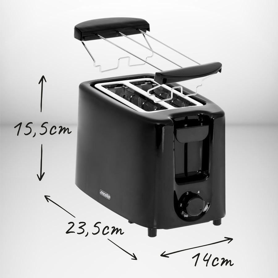 Mesko brödrost, 2 skivor brödrost, 900W, svart, MS 3220