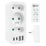 Strömuttag x3 + 4xUSB Maclean, 3-facks splitter, 2xUSB A, 2xUSB C PD 20W, 1x16A + 2x6A, MCE248 F/W