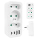 Strömuttag x3 + 4xUSB Maclean, 3-facks splitter, 2xUSB A, 2xUSB C PD 20W, 1x16A + 2x6A, MCE248 F/W