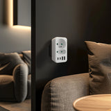Maclean strömuttag x2 + 4xUSB, splitter med 2 uttag, 2xUSB A, 2xUSB C PD 20W, 1x16A + 1x6A, MCE249 F/W