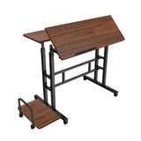 Maclean mobilt laptopbord skrivbord, svart, skiva 80x60cm, 50kg max, höjdjustering 67-115 cm, MC-124 B