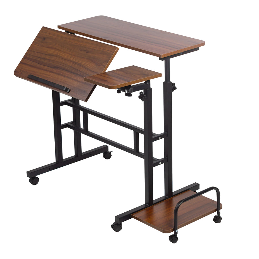 Maclean mobilt laptopbord skrivbord, svart, skiva 80x60cm, 50kg max, höjdjustering 67-115 cm, MC-124 B