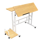 Mobilt laptopbord Maclean, vit, skiva 80x60cm, 50kg max, höjdjustering 67-115cm , MC-124 W