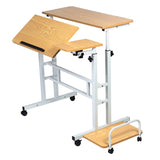 Mobilt laptopbord Maclean, vit, skiva 80x60cm, 50kg max, höjdjustering 67-115cm , MC-124 W