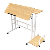 Mobilt laptopbord Maclean, vit, skiva 80x60cm, 50kg max, höjdjustering 67-115cm , MC-124 W