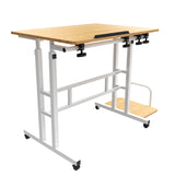 Mobilt laptopbord Maclean, vit, skiva 80x60cm, 50kg max, höjdjustering 67-115cm , MC-124 W