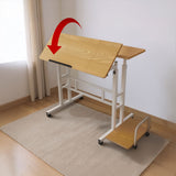 Mobilt laptopbord Maclean, vit, skiva 80x60cm, 50kg max, höjdjustering 67-115cm , MC-124 W