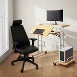 Mobilt laptopbord Maclean, vit, skiva 80x60cm, 50kg max, höjdjustering 67-115cm , MC-124 W