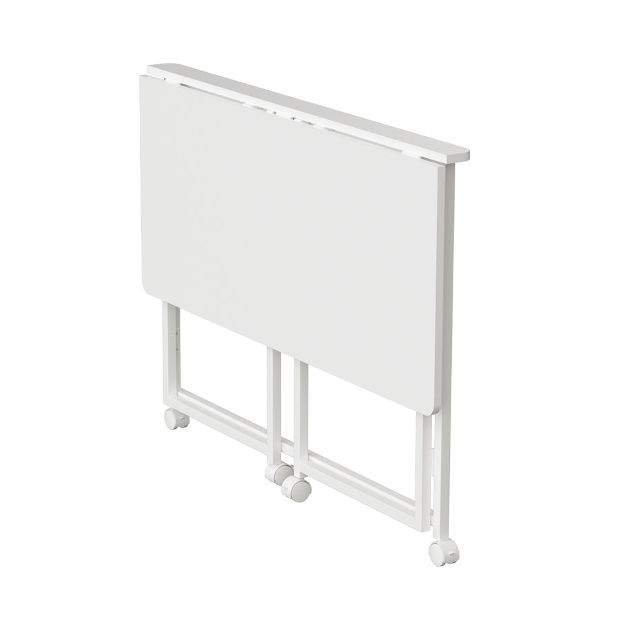 Maclean fällbart bord skrivbord, vit, mobil, skiva 100x50cm, max. 50kg, MC-1250 W