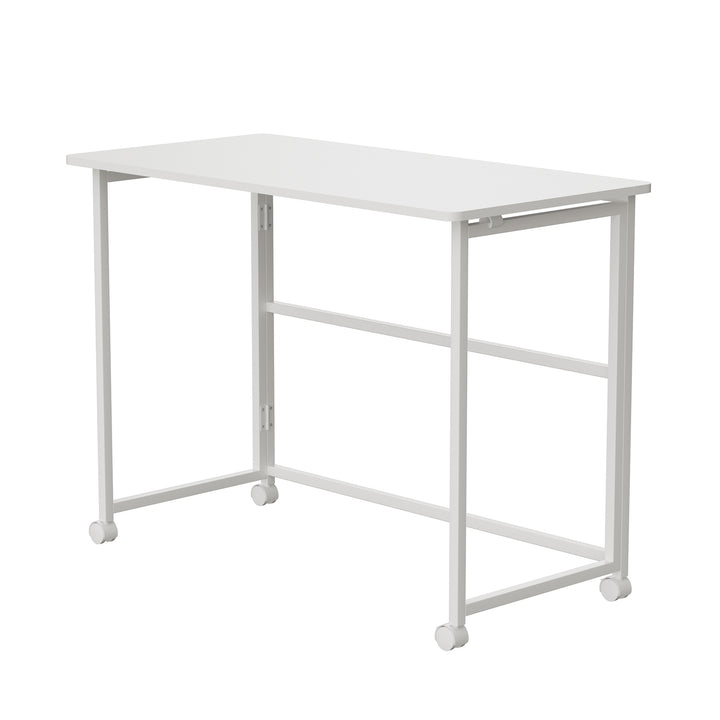 Maclean fällbart bord skrivbord, vit, mobil, skiva 100x50cm, max. 50kg, MC-1250 W
