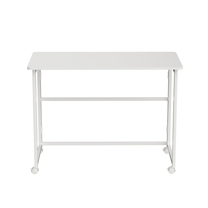 Maclean fällbart bord skrivbord, vit, mobil, skiva 100x50cm, max. 50kg, MC-1250 W
