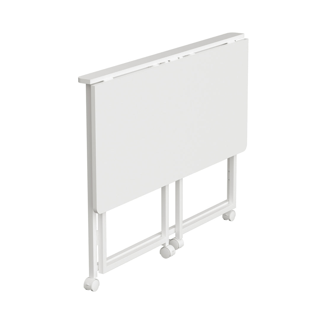 Maclean fällbart bord skrivbord, vit, mobil, skiva 100x50cm, max. 50kg, MC-1250 W