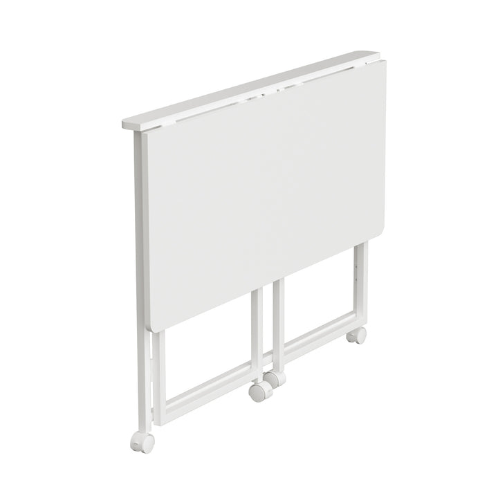 Maclean fällbart bord skrivbord, vit, mobil, skiva 100x50cm, max. 50kg, MC-1250 W