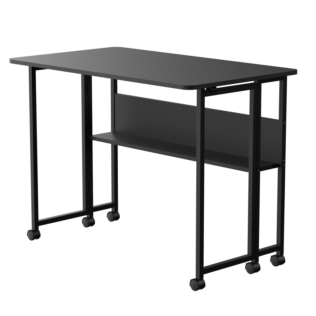 Maclean fällbart bord skrivbord, svart, mobil, skiva 100x58cm, max. 50kg, MC-126 B