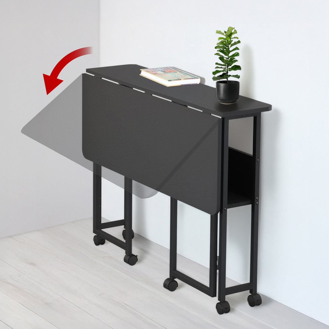 Maclean fällbart bord skrivbord, svart, mobil, skiva 100x58cm, max. 50kg, MC-126 B