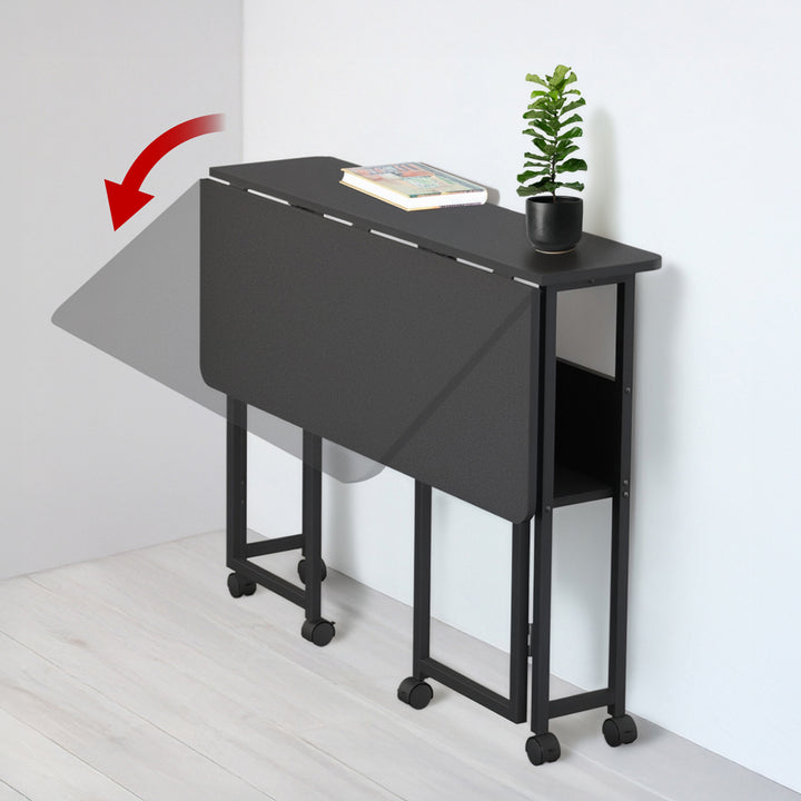 Maclean fällbart bord skrivbord, svart, mobil, skiva 100x58cm, max. 50kg, MC-126 B