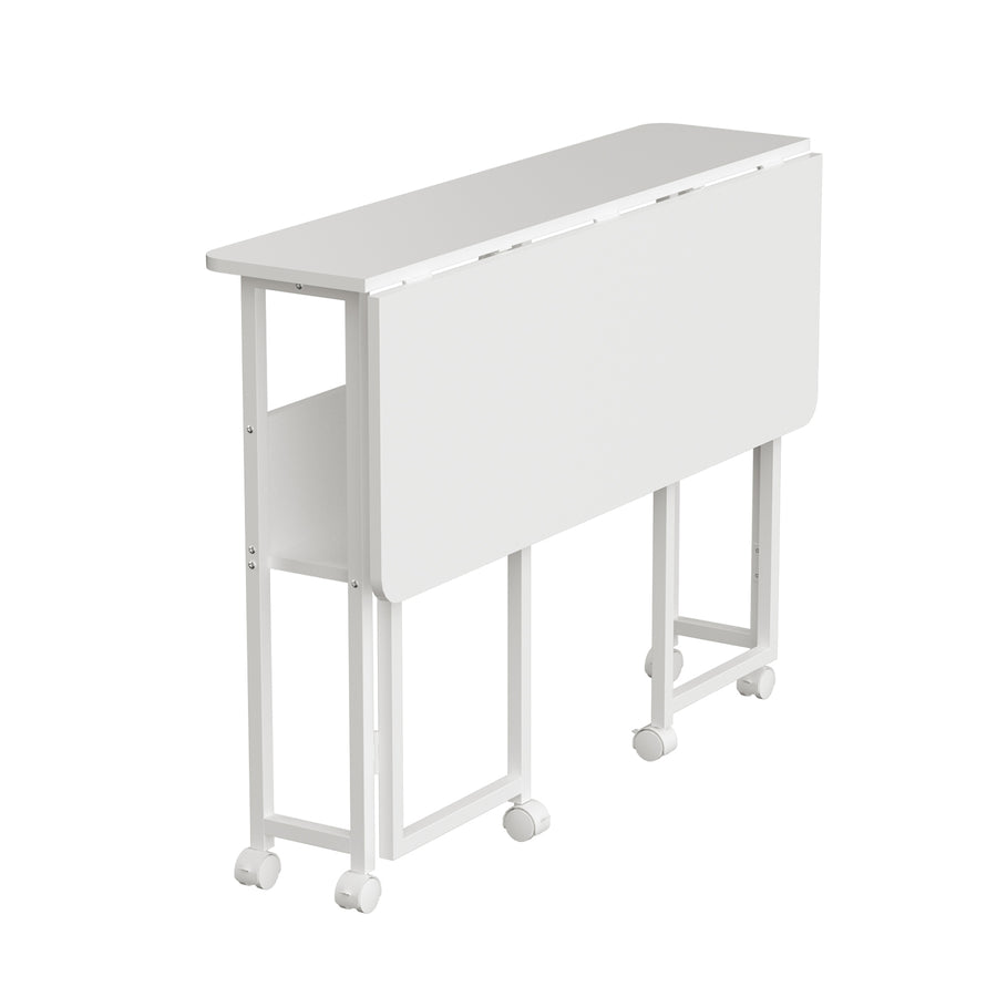 Maclean fällbart bord skrivbord, vit, mobil, skiva 100x58cm, max. 50kg, MC-126 W